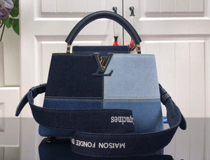 LV M59269 Louis Vuitton Capucines BB Handbag Blue - Default Title - View 1