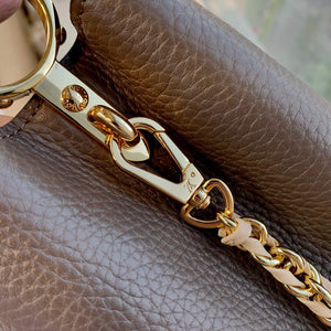 LV M59512 Louis Vuitton Capucines BB Bag Smokey Brown Green/Cr¨¨me/Pink - Default Title - View 6
