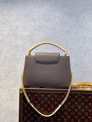 LV M59516 Louis Vuitton Capucines MM Handbag Smokey Brown Green/Cr¨¨me/Pink - Default Title - View 2