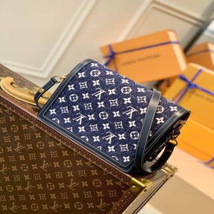 LV M59631 Louis Vuitton Dauphine MM Denim Leather Bag - Default Title - View 2