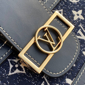 LV M59631 Louis Vuitton Dauphine MM Denim Leather Bag - Default Title - View 5