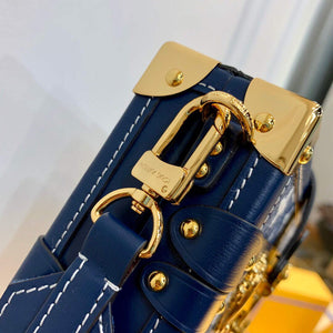 LV M59717 Louis Vuitton Petite Malle Denim Bag Blue - Default Title - View 6