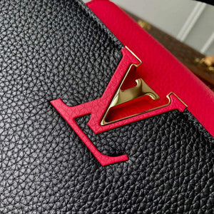 LV M59882 Louis Vuitton Capucines MM Handbag Black Rose Berlingot - Default Title - View 5