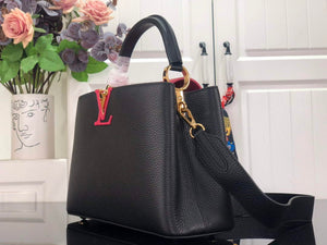 LV M59882 Louis Vuitton Capucines MM Handbag Black - Default Title - View 2