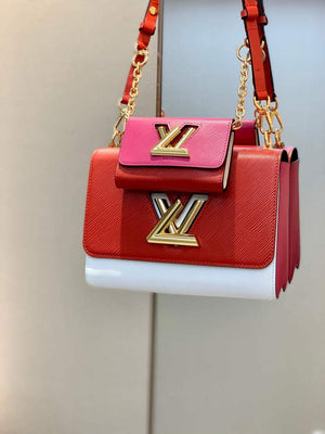 LV M59884 Louis Vuitton Twist MM Handbag Red - Default Title - View 1