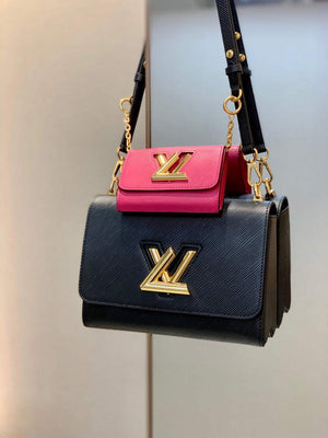 LV M59885 Louis Vuitton Twist MM Handbag Black - Default Title - View 1