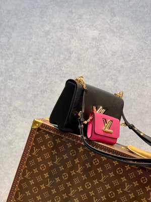 LV M59885 Louis Vuitton Twist MM Handbag Black - Default Title - View 3
