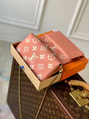 LV M61276 Louis Vuitton Felicie Pochette Bag M61276 Pink Leather - Default Title - View 2
