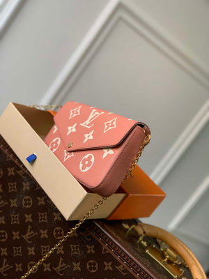 LV M61276 Louis Vuitton Felicie Pochette Bag M61276 Pink Leather - Default Title - View 3