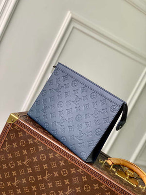 LV M61692 Louis Vuitton Pochette Voyage MM Bag Monogram £Âlue - Default Title - View 2
