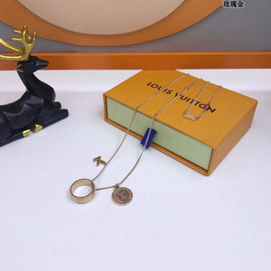 LV M62485 Louis Vuitton Monogram Charms Necklace Rose Gold - Default Title - View 1