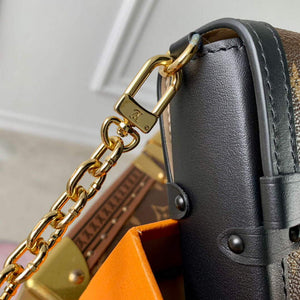 LV M63913 Louis Vuitton Vertical Trunk Pochette Bag Black - Default Title - View 7
