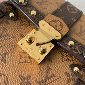 LV M63913 Louis Vuitton Vertical Trunk Pochette Bag Brown - Default Title - View 5
