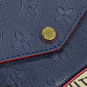 LV M64064 Louis Vuitton Felicie Pochette Monogram Empreinte Bag Black with Red - Default Title - View 6