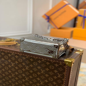 LV M68906 Louis Vuitton Mini Soft Trunk Bag Patent Silver - Default Title - View 4