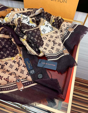 LV M73675 Louis Vuitton Fashion Printing Scarf Stole L60183 - Default Title - View 7