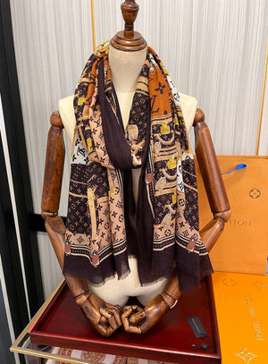 LV M73675 Louis Vuitton Fashion Printing Scarf Stole L60183 - Default Title - View 1