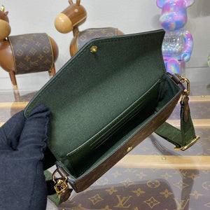 LV M80091 Louis Vuitton F¨¦licie Strap & Go Bag Khaki Green - Default Title - View 9