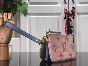 LV M80407 Louis Vuitton Trio Pouch Monogram Empreinte Leather - luxibagsmall