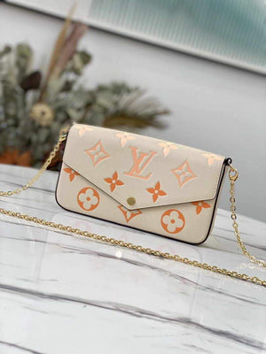 LV M80498 Louis Vuitton F¨¦licie Pochette Bag Cream - luxibagsmall