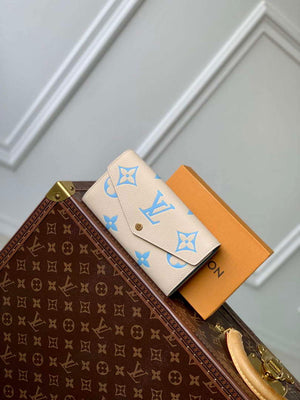 LV M81049 Louis Vuitton Sarah Wallet Blue - Default Title - View 1
