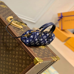LV M81168 Louis Vuitton Nano Speedy Denim Leather Bag - Default Title - View 3