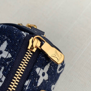 LV M81168 Louis Vuitton Nano Speedy Denim Leather Bag - Default Title - View 6