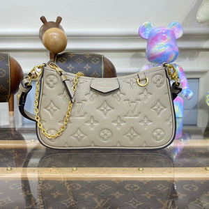 LV M81862 Louis Vuitton Easy Pouch On Strap Bag Monogram empreinte Tourterelle Beige - Default Title - View 1