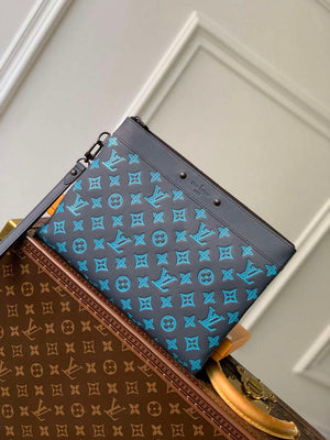 LV M82321 Louis Vuitton Pochette To-Go Bag Navy River Blue - Default Title - View 1