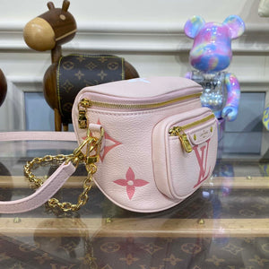 LV M82347 Louis Vuitton Mini Bumbag Monogram Empreinte Pink - Default Title - View 3