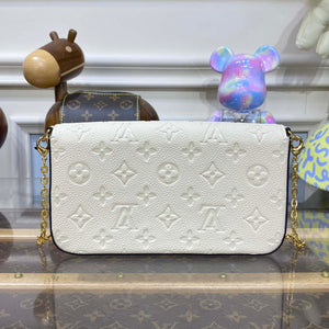 LV M82363 Louis Vuitton Felicie Pochette Monogram Empreinte Bag White - Default Title - View 2