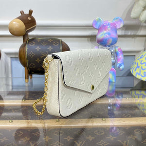 LV M82363 Louis Vuitton Felicie Pochette Monogram Empreinte Bag White - Default Title - View 3