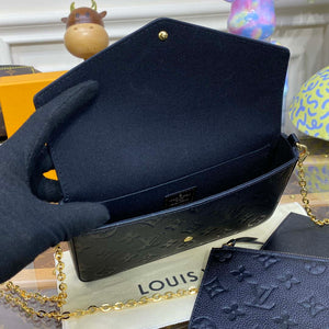LV M82477 Louis Vuitton Felicie Pochette Monogram Empreinte Bag Black - Default Title - View 7