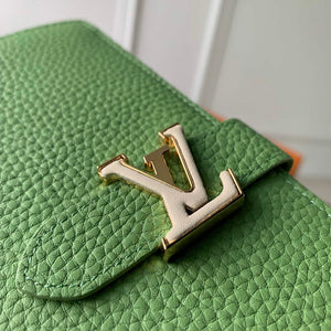 LV M82512 Louis Vuitton LV Vertical Wallet Vert Noto Green - Default Title - View 3