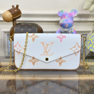 LV M82520 Louis Vuitton Felicie Pochette Monogram Empreinte Bag Beige - Default Title - View 1