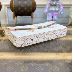 LV M82520 Louis Vuitton Felicie Pochette Monogram Empreinte Bag Beige - Default Title - View 4