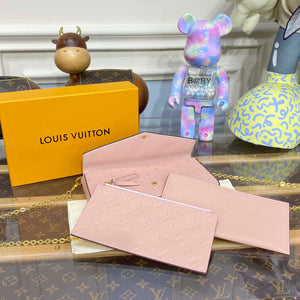 LV M82608 Louis Vuitton Felicie Pochette Monogram Empreinte Bag Rose Pink - Default Title - View 8