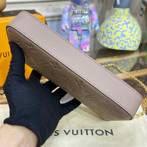 LV M82609 Louis Vuitton Felicie Pochette Monogram Empreinte Bag Tourterelle Beige - Default Title - View 4