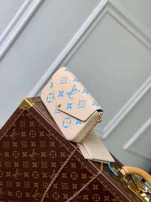 LV M82610 Louis Vuitton Pochette F¨¦licie Bag Blue - Default Title - View 3