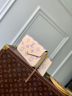 LV M82610 Louis Vuitton Pochette F¨¦licie Bag Taro Purple - Default Title - View 3