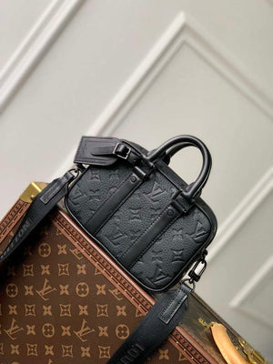 LV M82770 Louis Vuitton Nano Porte Documents Voyage Bag Black leather - Default Title - View 1