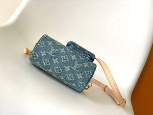 LV M82950 Louis Vuitton Nano Speedy Handbag Monogram Denim - Default Title - View 5