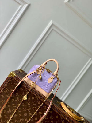 LV M82974 Louis Vuitton Nano Alma Handbag Glossy Lilac - Default Title - View 1