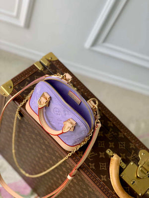 LV M82974 Louis Vuitton Nano Alma Handbag Glossy Lilac - Default Title - View 9