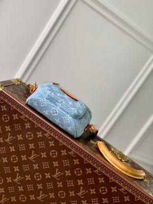 LV M83353 Louis Vuitton Mini Bumbag Monogram Empreinte Denim Blue - Default Title - View 4