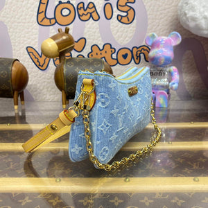 LV M83532 Louis Vuitton Liv Pochette Monogram Denim Bag Sky Blue - Default Title - View 3