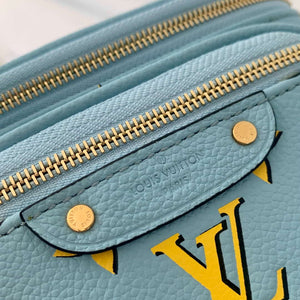 LV M83694 Louis Vuitton Mini Bumbag Monogram Empreinte Blue with Yellow - Default Title - View 5
