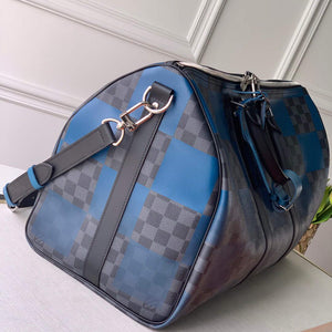 LV N40410 Louis Vuitton Keepall Bandouliere 50 Travel Bag Blue - Default Title - View 2