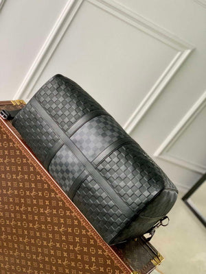 LV N40443 Louis Vuitton Keepall Bandouliere 50 Bag Black Graphite - Default Title - View 4