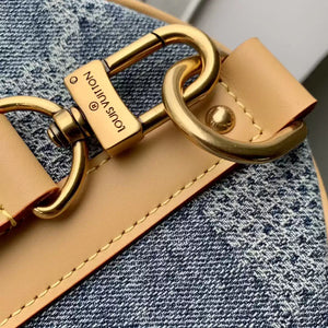 LV N40739 Louis Vuitton Keepall Bandouliere 50 Travel Bag Damier Blue - Default Title - View 7